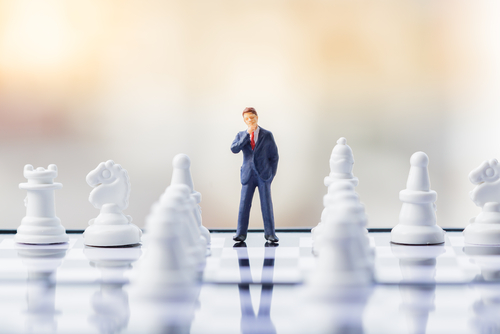 Man on chess board