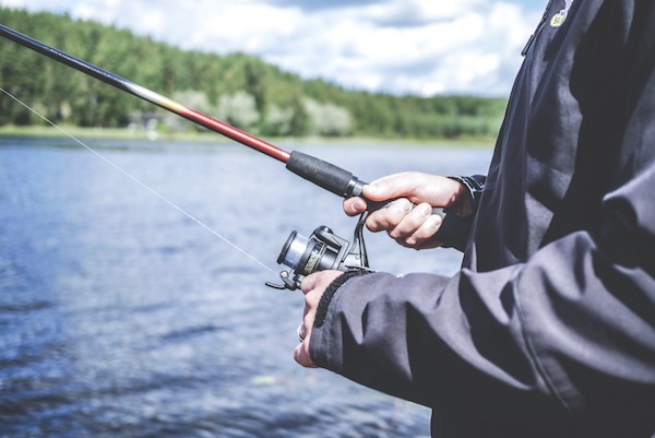 Someone holding a fishing pole