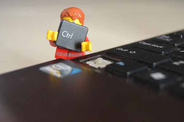 Lego toy holding Ctrl button