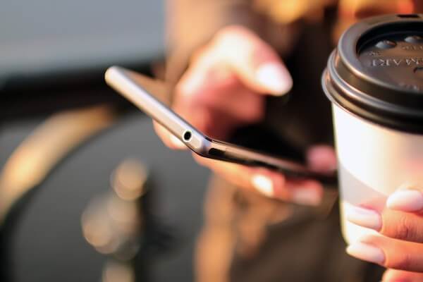 Someone holding a cell phone