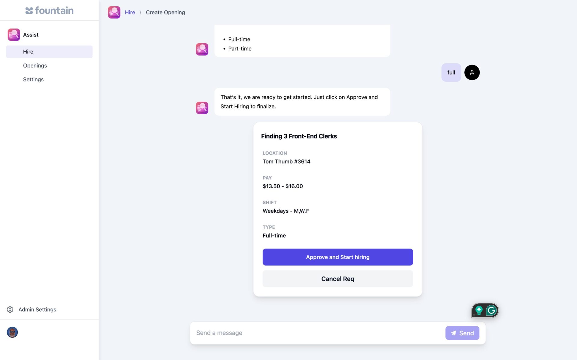 Fountain Assist product screenshot